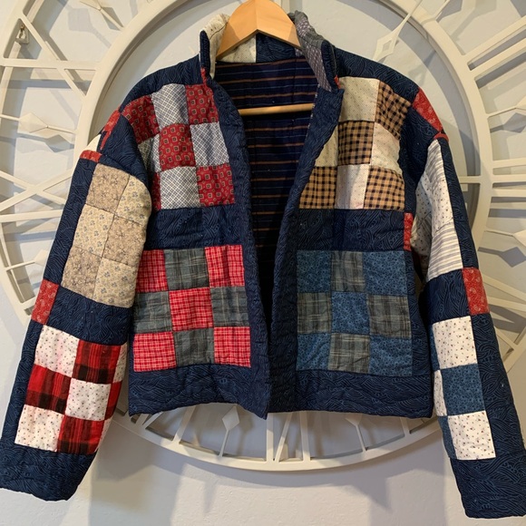 Handmade one-of-a-kind Patchwork Quilted Jacket - QUILT COAT - Picture 12 of 12